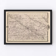 Wapello County Vintage Map 1875