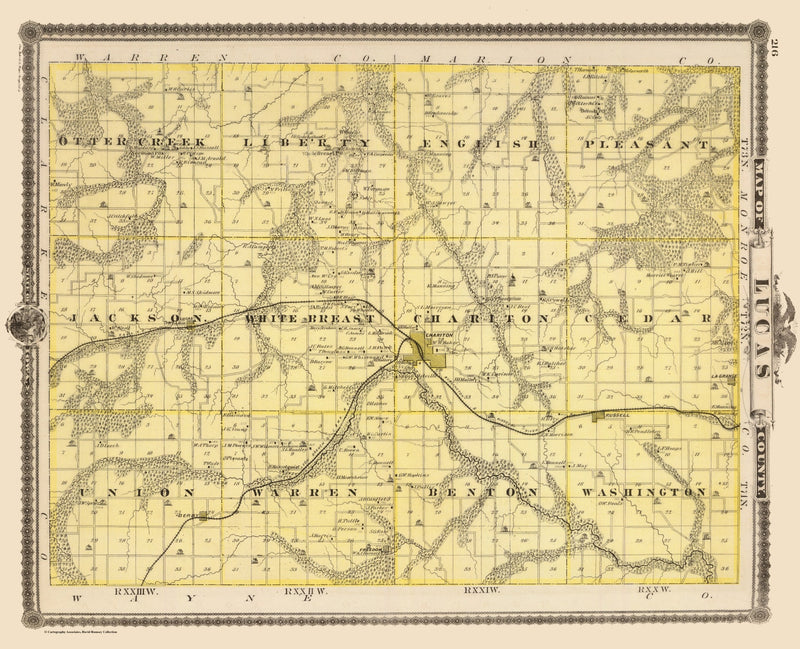 Size comparison using Vintage Map of Lucas County, Iowa 1875