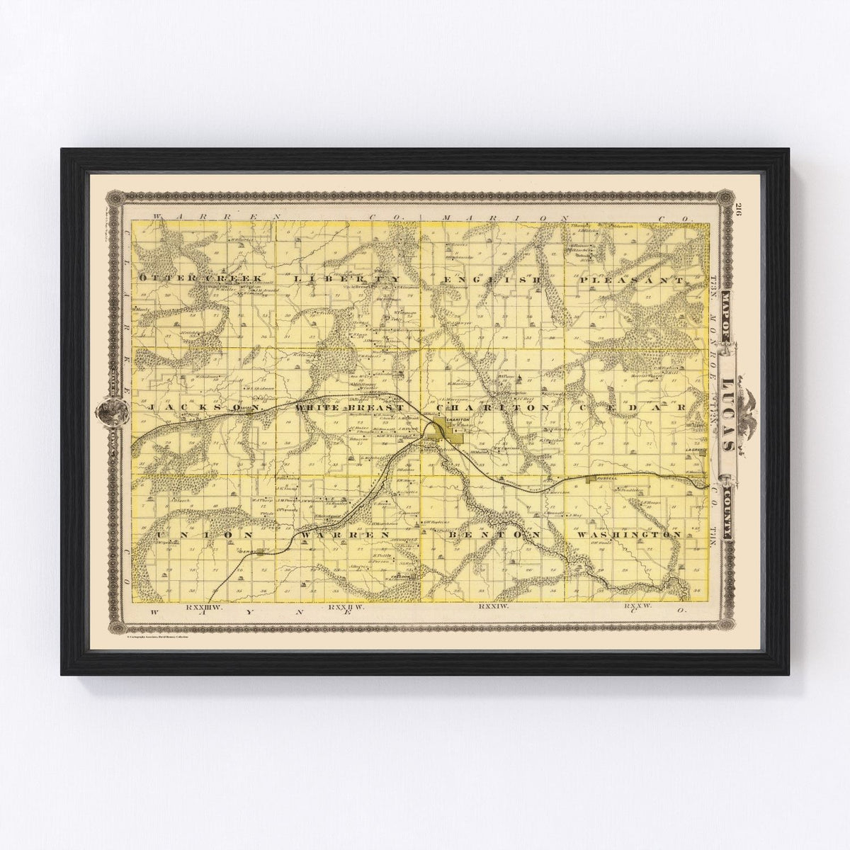 Lucas County Vintage Map 1875