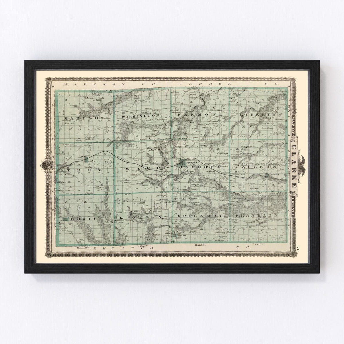 Clarke County Vintage Map 1875