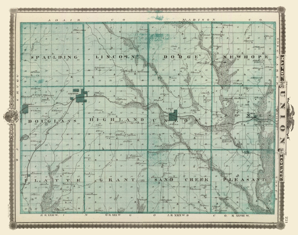 Preview of Vintage Map of Union County, Iowa 1875