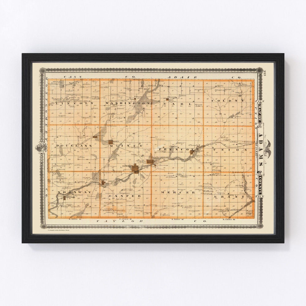 Adams County Vintage Map 1875