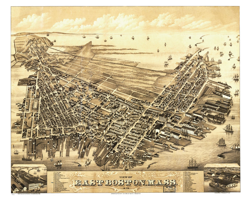 Size comparison using Vintage Map of Boston, Massachusetts 1879