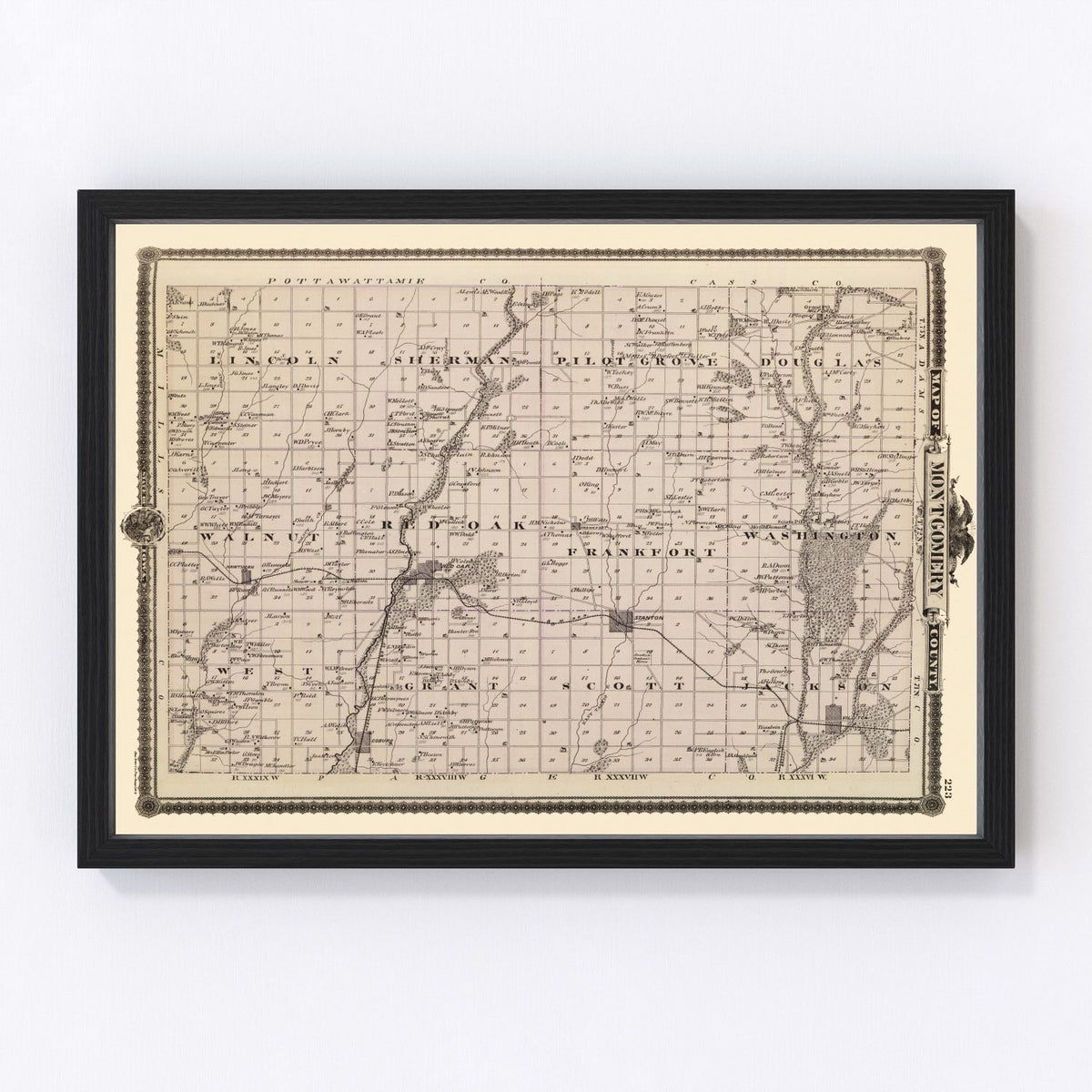 Montgomery County Vintage Map 1875