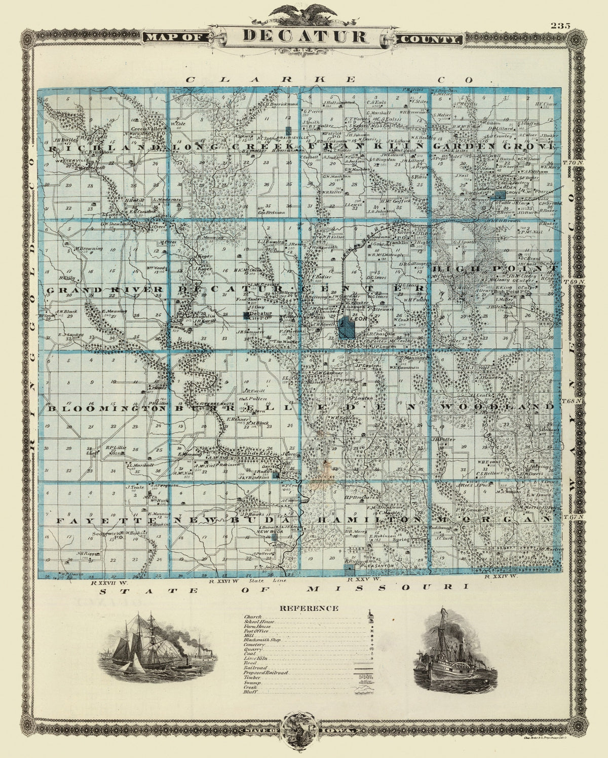 Preview of Vintage Map of Decatur County, Iowa 1875