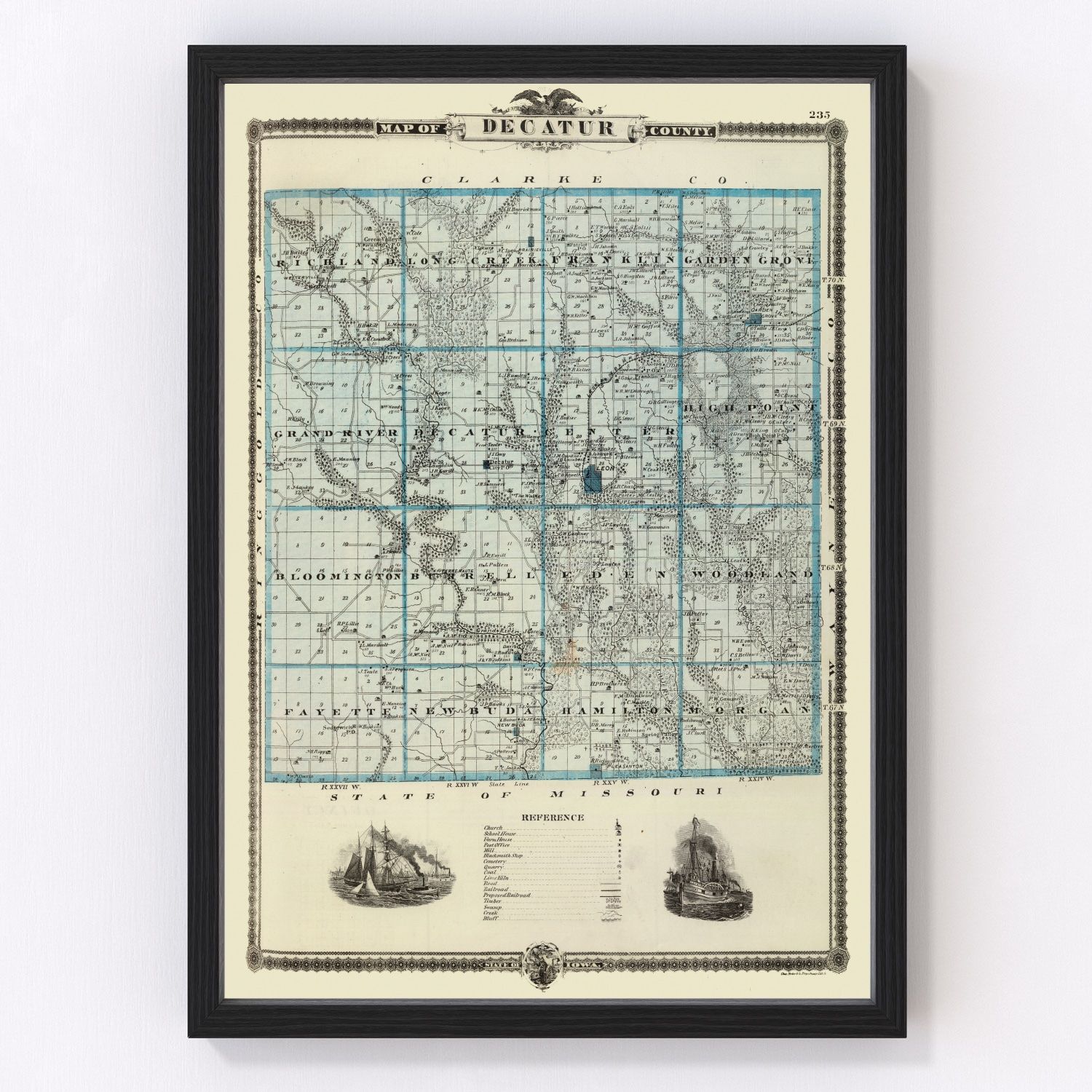 Vintage Map of Decatur County, Iowa 1875 by Ted's Vintage Art – Teds ...