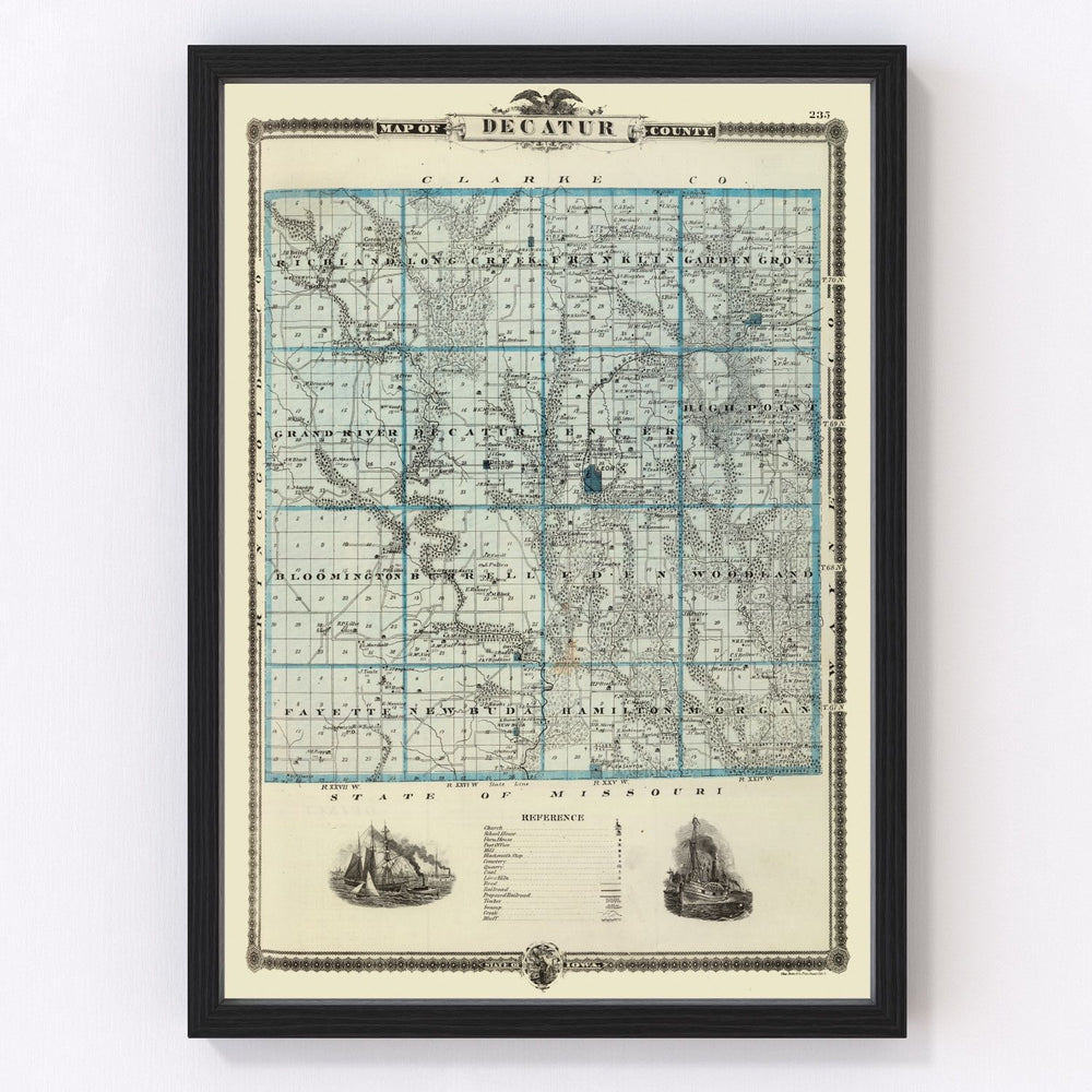 Decatur County Vintage Map 1875