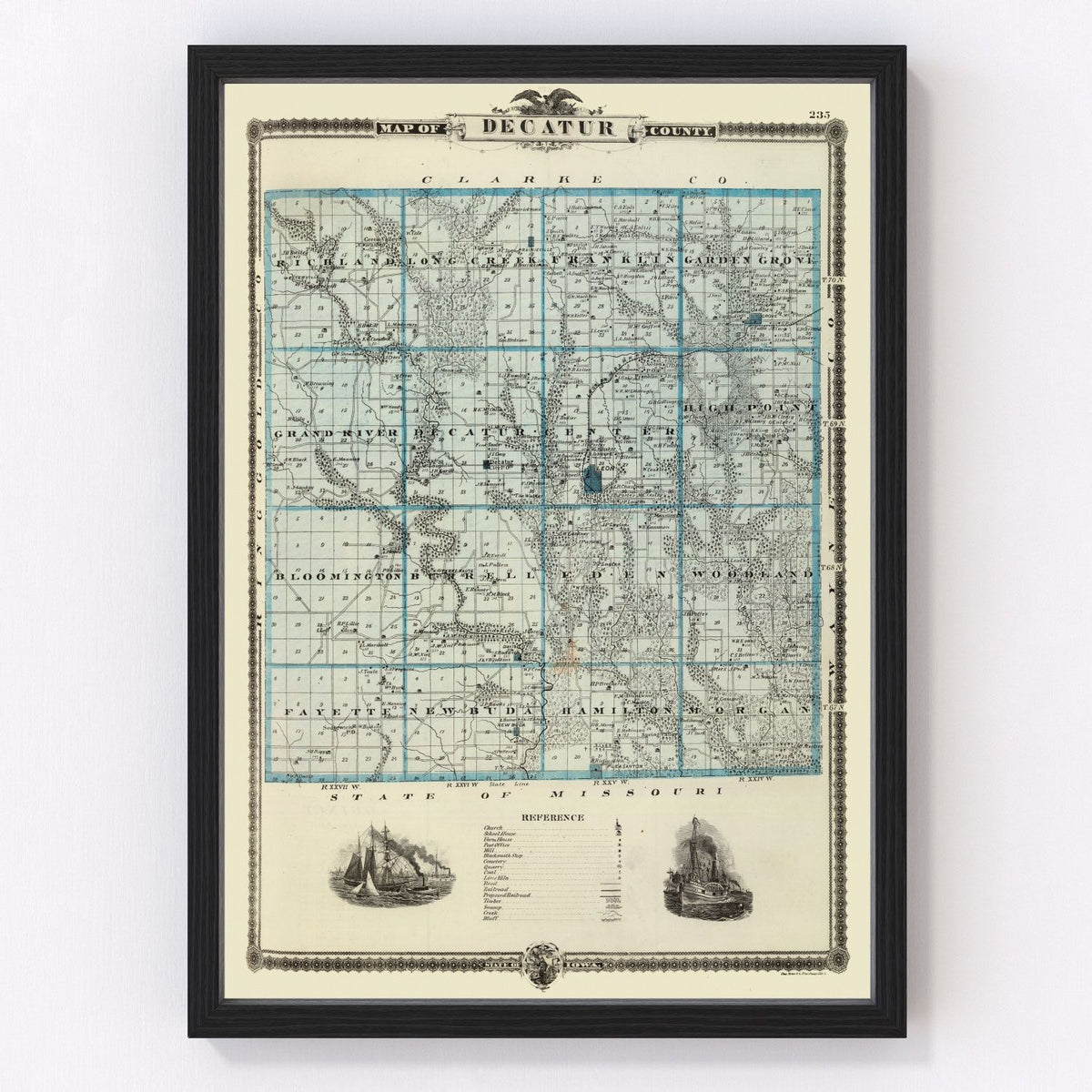 Decatur County Vintage Map 1875