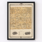 Appanoose County Vintage Map 1875