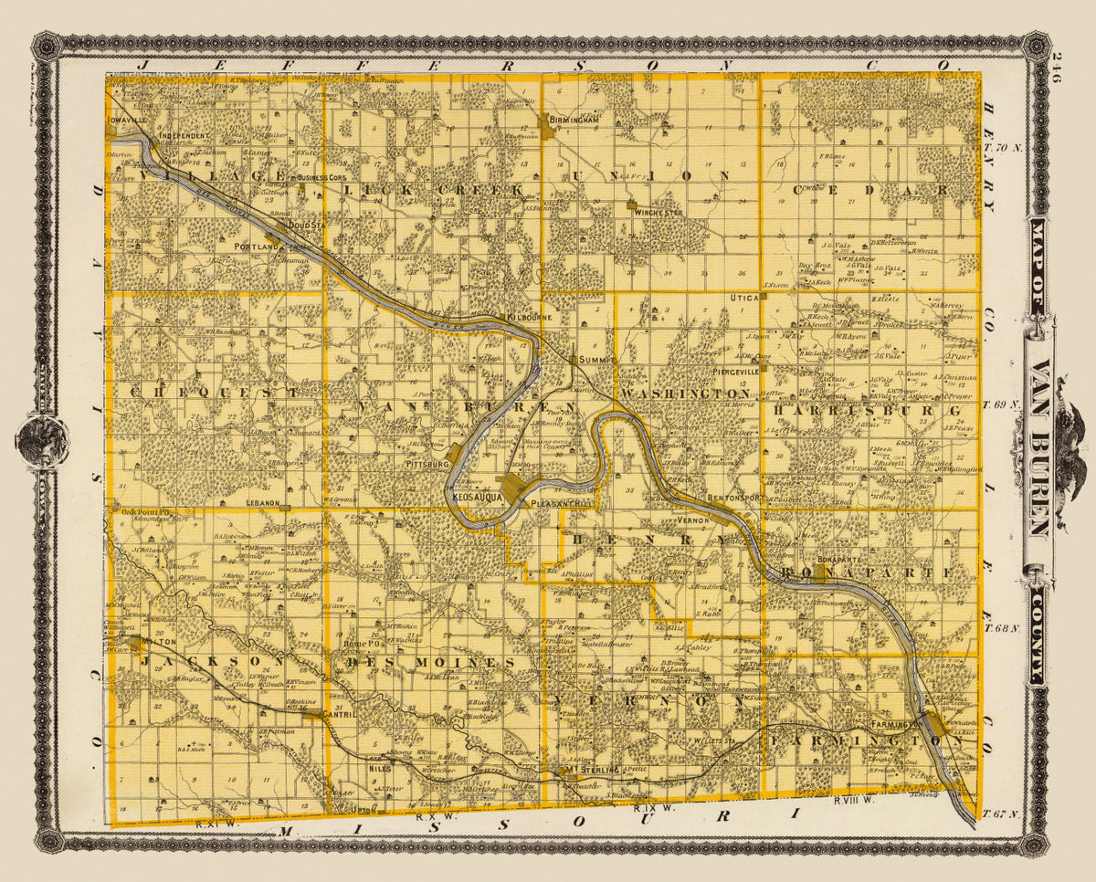 Preview of Vintage Map of Van Buren County, Iowa 1875
