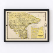 Lee County Vintage Map 1875