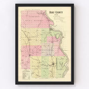 Burt County Vintage Map 1885