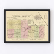 Wayne County Vintage Map 1885