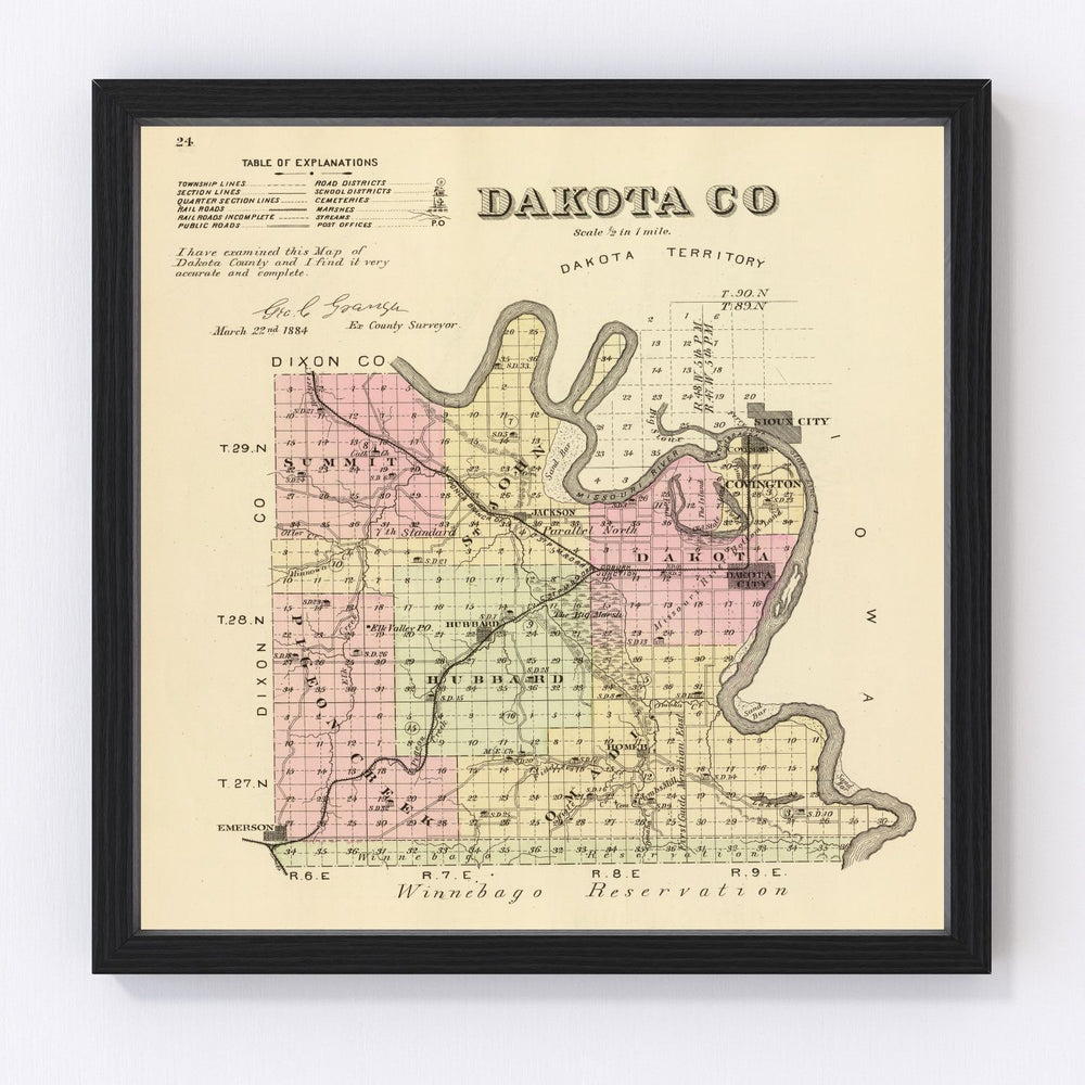 Dakota County Vintage Map 1885