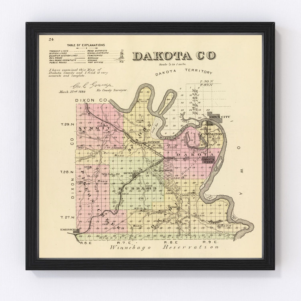 Dakota County Vintage Map 1885