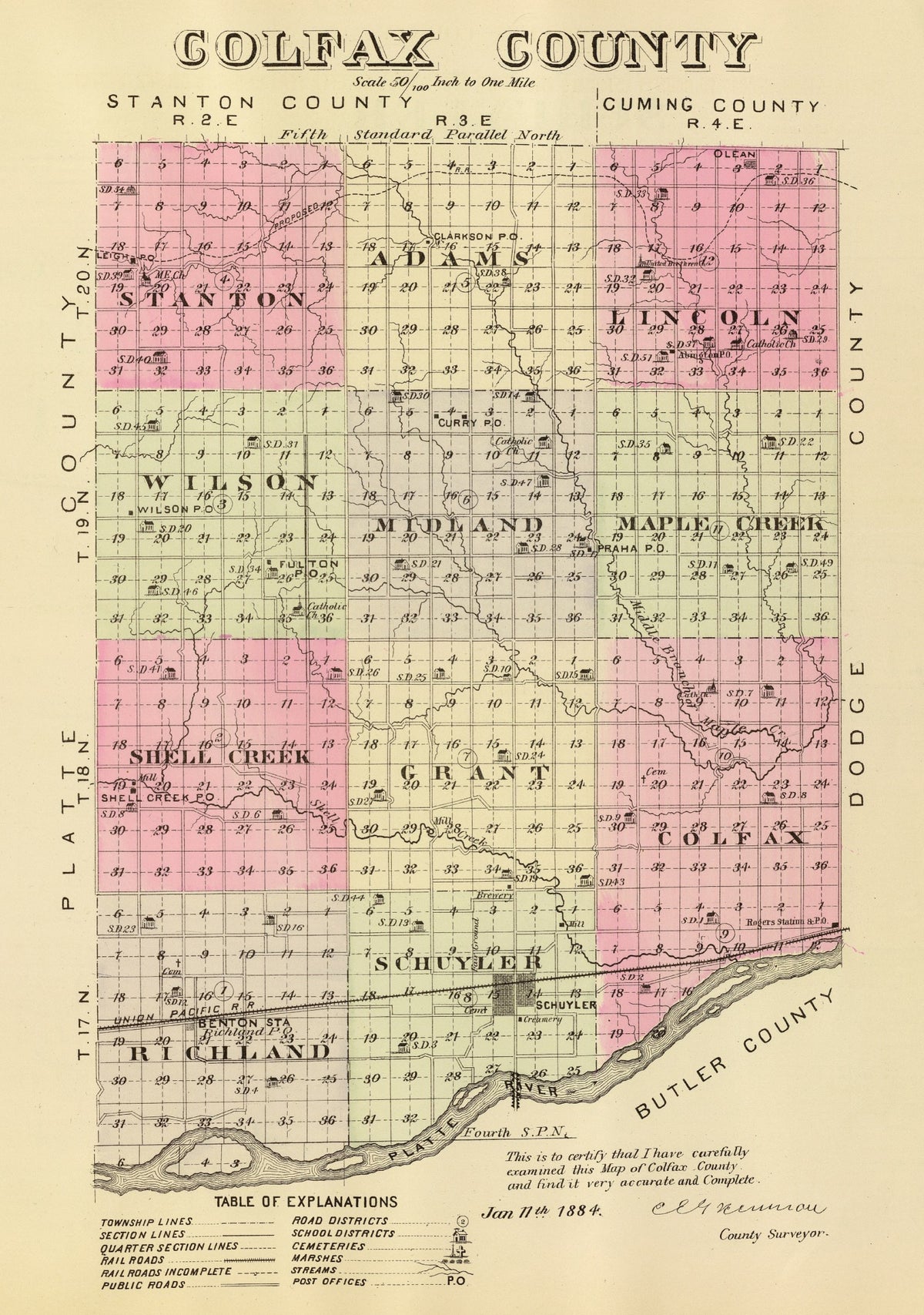 Preview of Vintage Map of Golfax County, Nebraska 1885