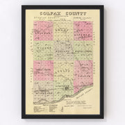Golfax County Vintage Map 1885