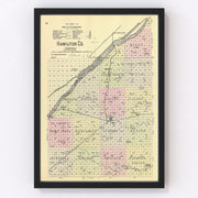 Hamilton County Vintage Map 1885