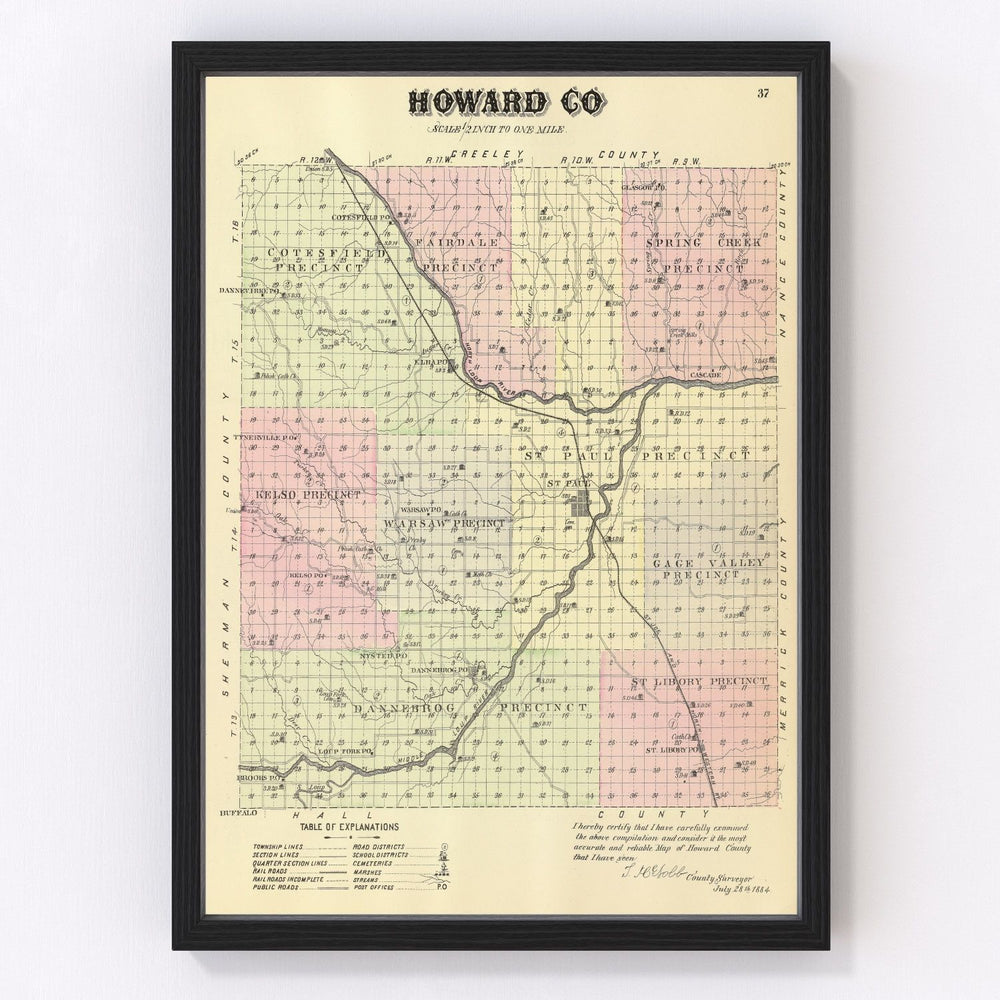 Howard County Vintage Map 1885