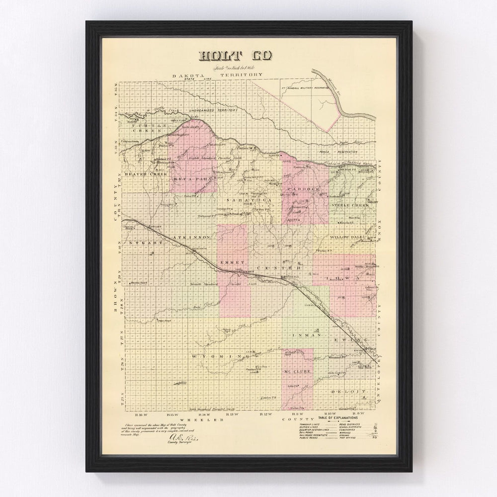 Holt County Vintage Map 1885
