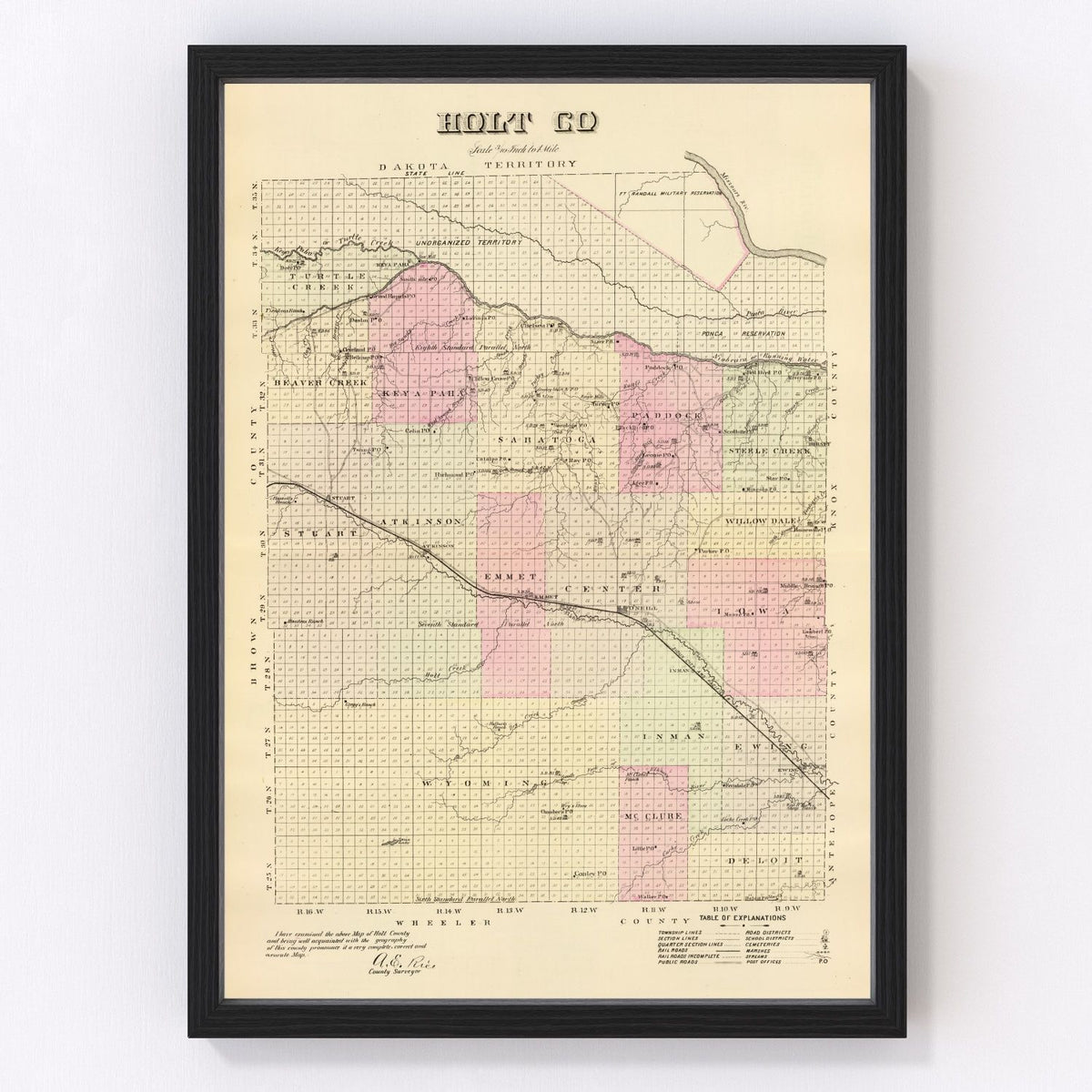 Holt County Vintage Map 1885