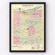 Kearney County Vintage Map 1885