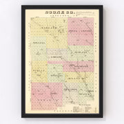 Boone County Vintage Map 1885