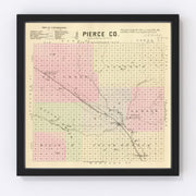 Pierce County Vintage Map 1885