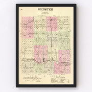Webster County Vintage Map 1885