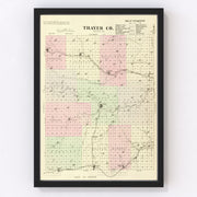 Thayer County Vintage Map 1885