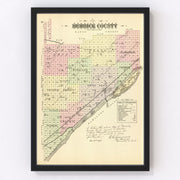 Merrick County Vintage Map 1885