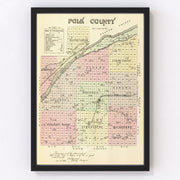Polk County Vintage Map 1885