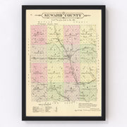 Seward County Vintage Map 1885