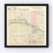 Lincoln County Vintage Map 1885