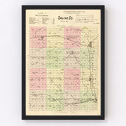 Saline County Vintage Map 1885