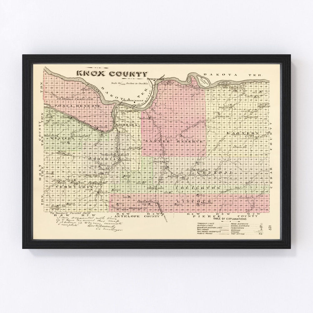 Knox County Vintage Map 1885