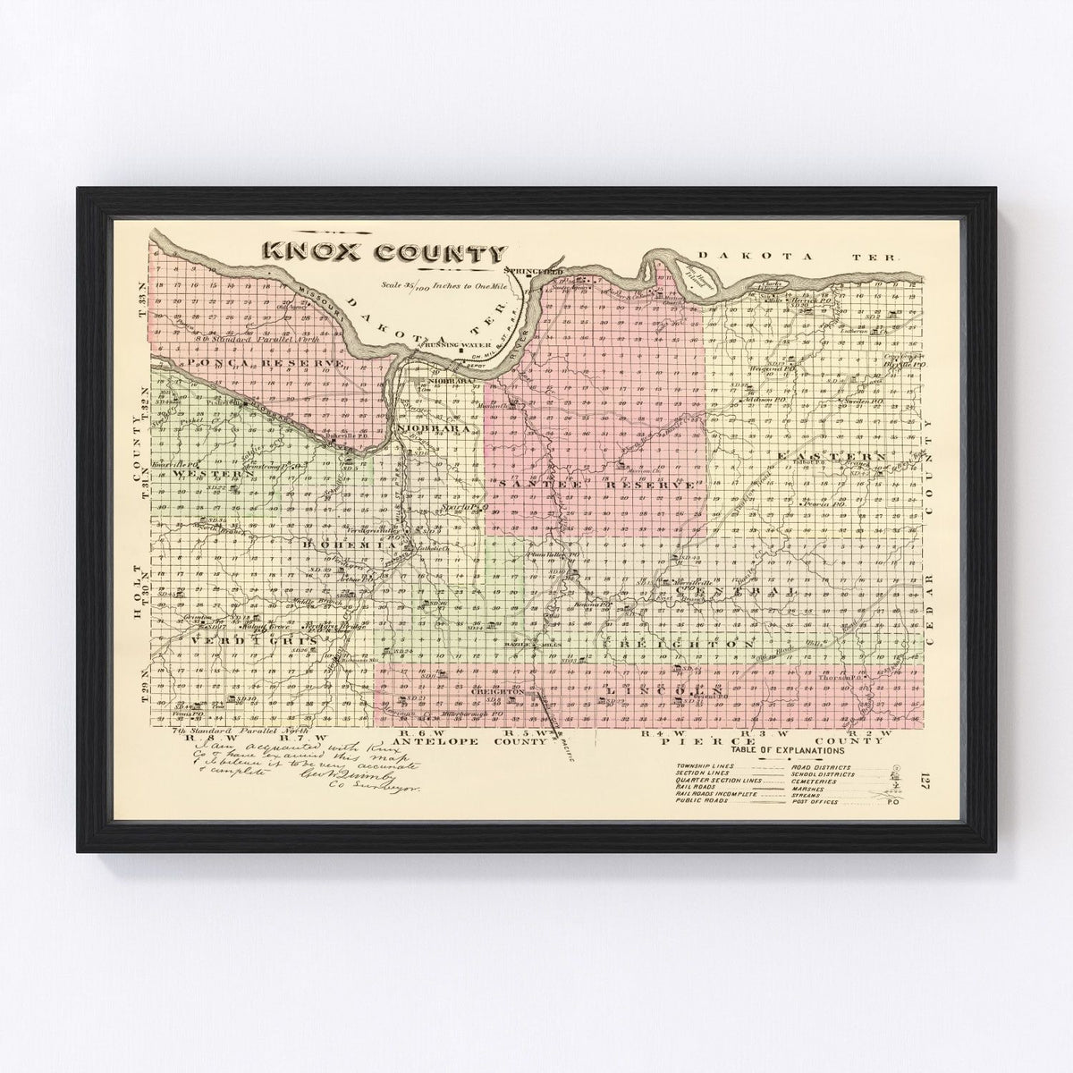 Knox County Vintage Map 1885