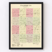 Fillmore County Vintage Map 1885