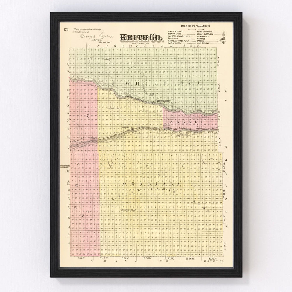 Keith County Vintage Map 1885