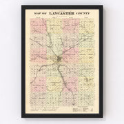 Lancaster County Vintage Map 1885