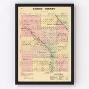 Cuming County Vintage Map 1885