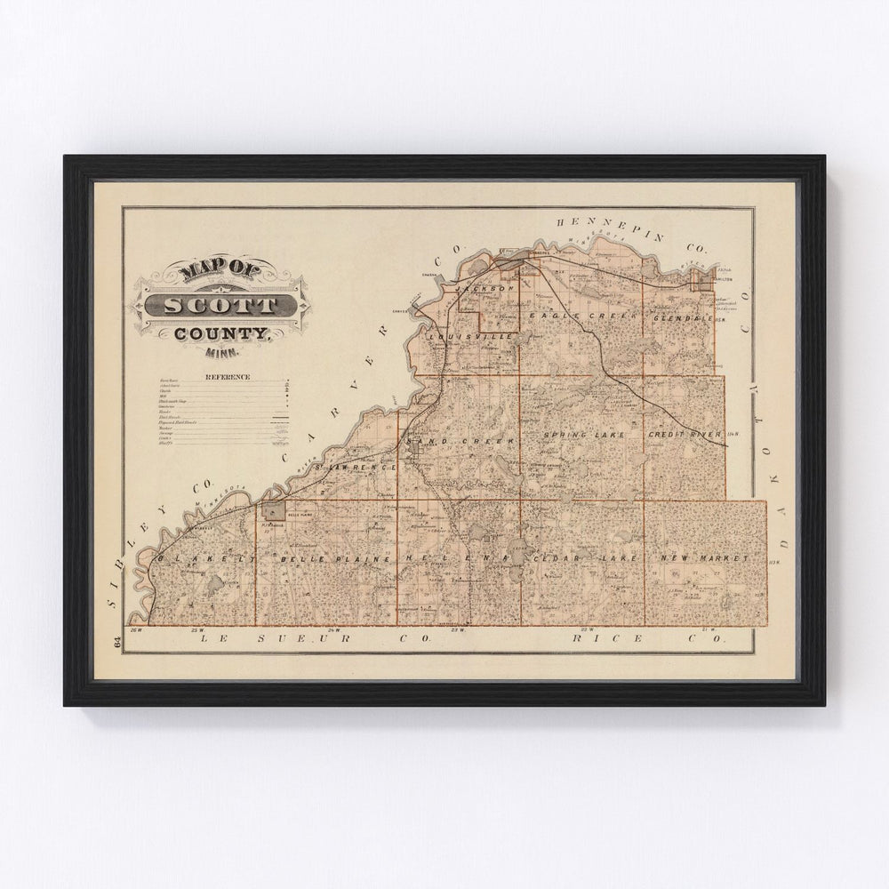 Scott County Vintage Map 1874