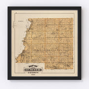 Le Sueur County Vintage Map 1874