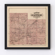 Rice County Vintage Map 1874