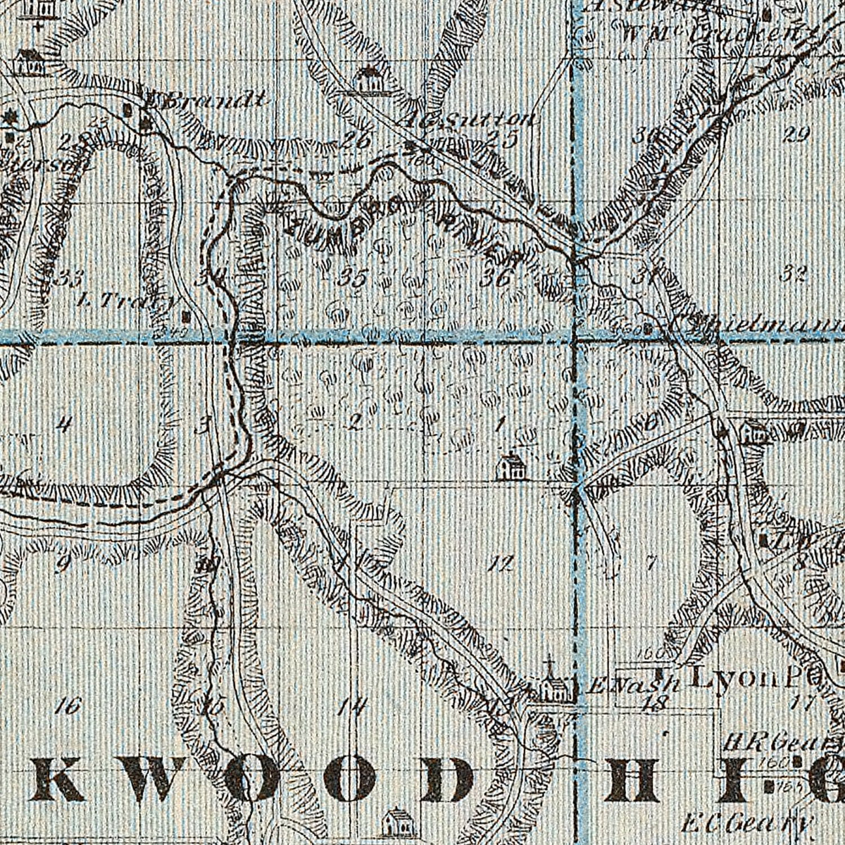 Restored historic details from the 1874 county map of Wabasha County, Minnesota