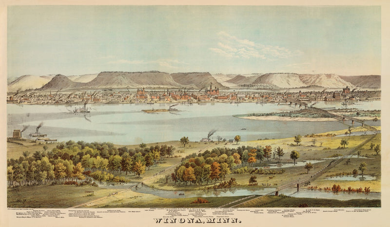 Size comparison using Vintage Map of Winona County, Minnesota 1874