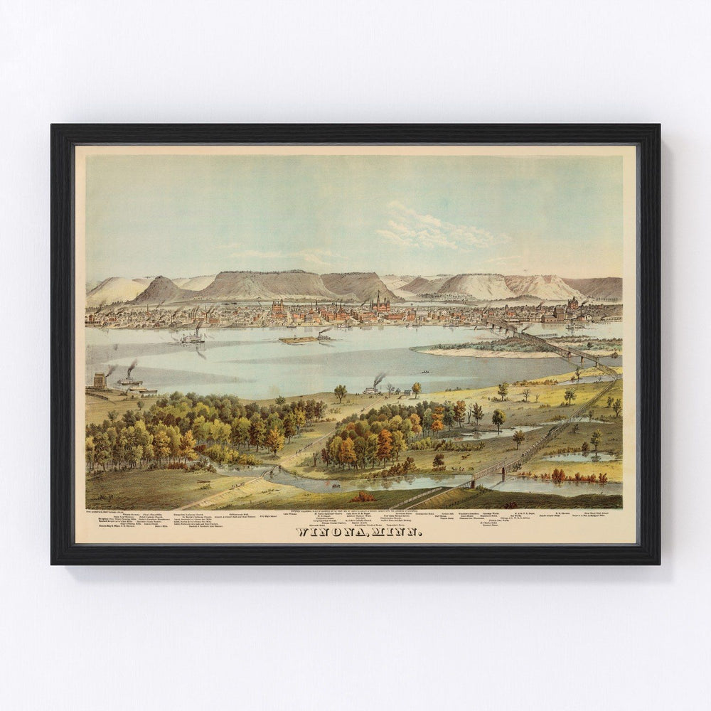 Winona County Vintage Map 1874