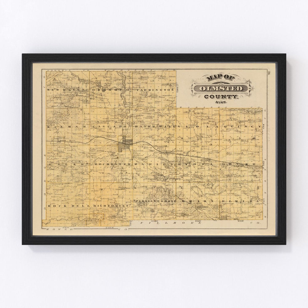 Olmsted County Vintage Map 1874