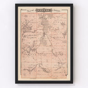 Steele County Vintage Map 1874