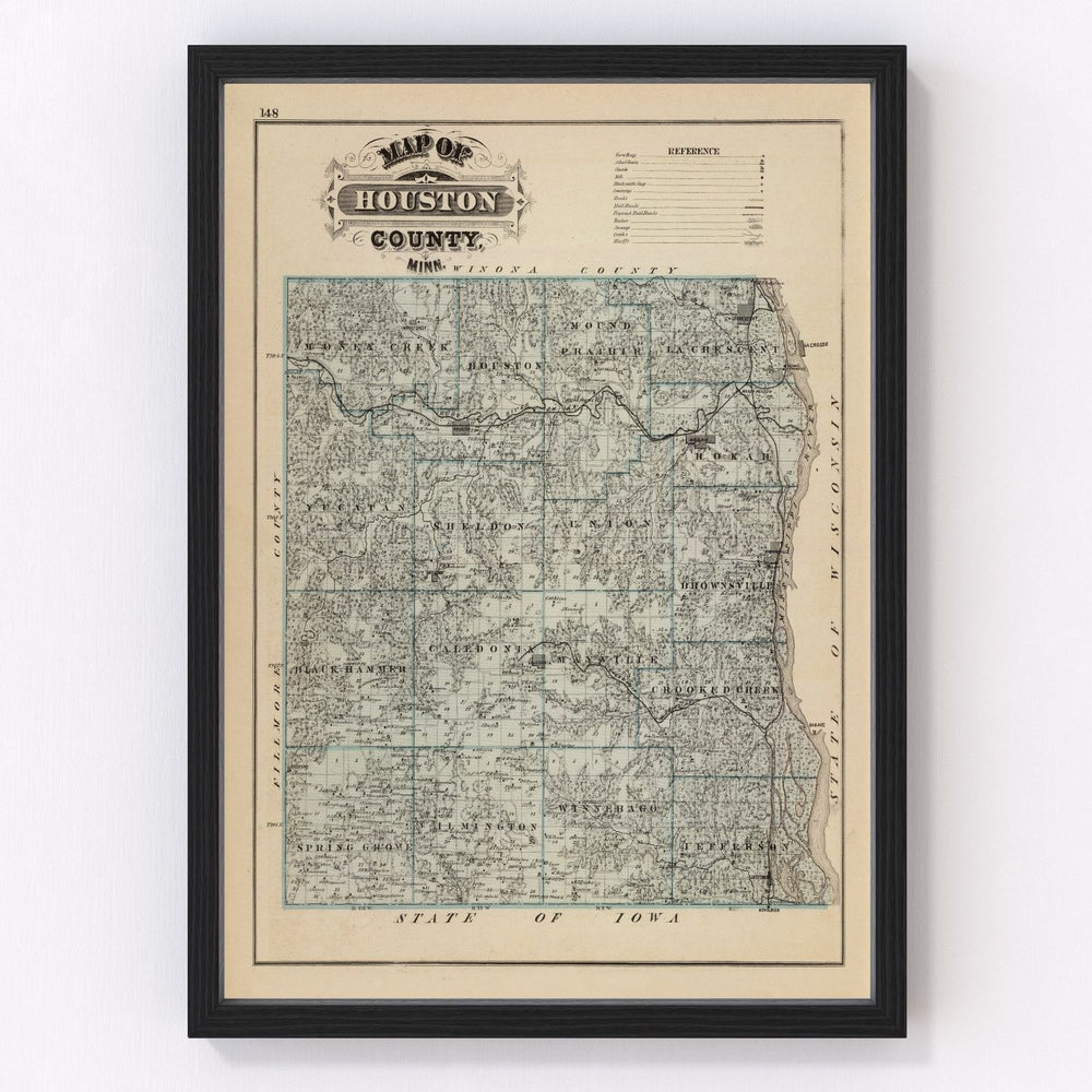 Houston County Vintage Map 1874